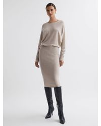 Reiss - Leila Knitted Long Sleeve Midi Dress - Lyst