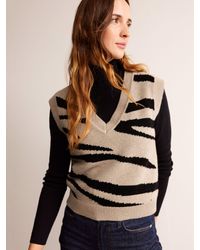 Boden - Zebra Print Merino Wool Tank Top - Lyst