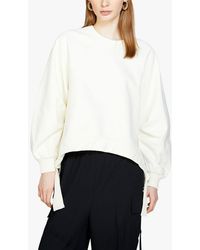 Sisley - Oversized Drawstring Cotton Sweatshirt - Lyst