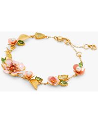Kate Spade - Bloom Enamel And Glass Pearl Bracelet - Lyst