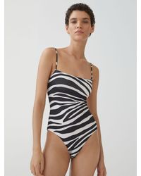 Mango - Animal Print Swimsuit - Lyst