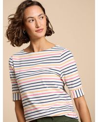 White Stuff - Sydney Boat Neck Stripe T-shirt - Lyst