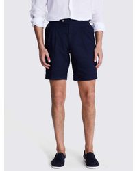 Moss - Matte Linen Blend Side Adjustable Shorts - Lyst