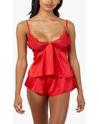 Wolf & Whistle - Rosie Satin And Lace Cami And Shorts Pyjama Set - Lyst