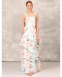 Adrianna Papell - Aidan Mattox By Floral Embroidery Tiered Maxi Dress - Lyst