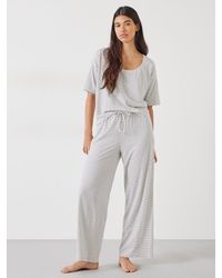 Hush - Ezra Stripe Linen Blend Jersey Pyjamas - Lyst