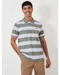Crew - Stripe Polo Shirt - Lyst