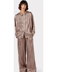 Chelsea Peers - Satin Jacquard Stripe Long Pyjama Set - Lyst