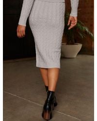 Chi Chi London - Cable Knit Tube Skirt - Lyst