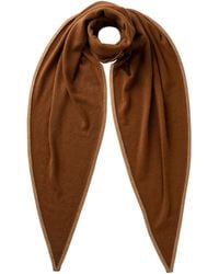 Johnstons of Elgin - Gauzy Cashmere Dark Camel Diamond Scarf - Lyst