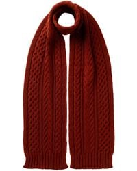 Johnstons of Elgin - Aran Cable Dark Cashmere Scarf - Lyst