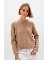 Johnstons of Elgin - Cropped Donegal Cashmere Jumper - Lyst