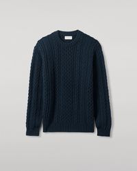 Johnstons of Elgin - Aran Cable Dark Cashmere Jumper - Lyst