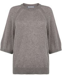 Johnstons of Elgin - Gauzy Cashmere Sweater With Half Sleeve - Lyst