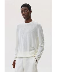 Johnstons of Elgin - Superfine Merino Mesh Crew Neck - Lyst