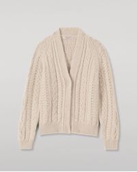 Johnstons of Elgin - Mabel Aran Cable Cashmere Cardigan - Lyst