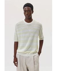 Johnstons of Elgin - Textured Stripe Oversized Cashmere T-Shirt - Lyst