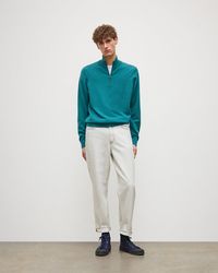 Johnstons of Elgin - Rory & Classic Cashmere Contrast Zip Neck Jumper - Lyst