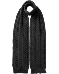 Johnstons of Elgin - Aran Cable Dark Cashmere Scarf - Lyst