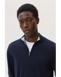 Johnstons of Elgin - Contrast Trim Cashmere Dark Zip Neck Jumper - Lyst