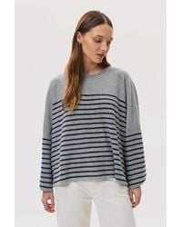 Johnstons of Elgin - Relaxed Featherlight Cashmere Stripe Jumper - Lyst