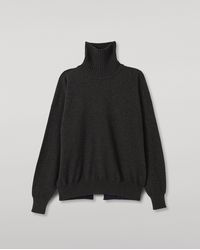 Johnstons of Elgin - Jessie Roll Neck Charcoal Cashmere Jumper - Lyst