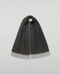 Johnstons of Elgin - Wide Charcoal Cashmere Scarf - Lyst