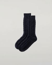 Johnstons of Elgin - Cashmere Donegal Cable Dark Socks - Lyst