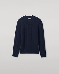 Johnstons of Elgin - Aran Cable Dark Cashmere Jumper - Lyst