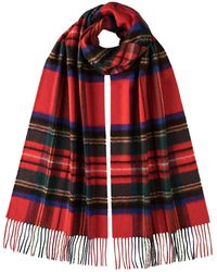 Johnstons of Elgin - Royal Stewart Tartan Merino Scarf - Lyst