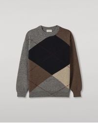 Johnstons of Elgin - Monteith Exploded Argyle Donegal Cashmere Jumper - Lyst