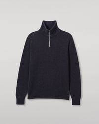 Johnstons of Elgin - Tweel & Cashmere Half Zip Jumper - Lyst