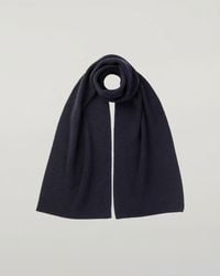 Johnstons of Elgin - Ribbed Dark Cashmere Scarf - Lyst