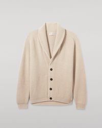 Johnstons of Elgin - Pioneer Natural Shawl Collar Cashmere Cardigan - Lyst