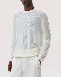 Johnstons of Elgin - Superfine Merino Mesh Crew Neck - Lyst