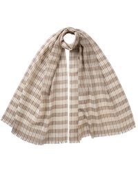Johnstons of Elgin - Tipped Stripe Lightweight Scarf - Lyst