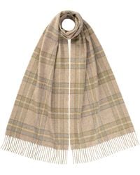 Johnstons of Elgin - Wide Cashmere Tweed Scarf - Lyst