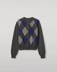Johnstons of Elgin - Clan Mid Argyle Cashmere Cardigan - Lyst