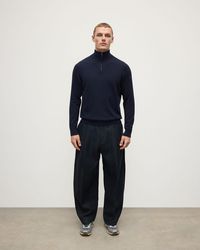 Johnstons of Elgin - Classic Cashmere Dark Zip Neck Jumper - Lyst