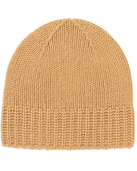 Johnstons of Elgin - Camel Cashmere Jersey Cuff Beanie - Lyst