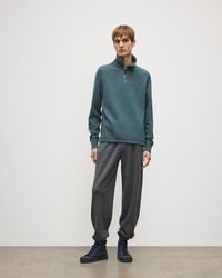 Johnstons of Elgin - Tweel & Cashmere Half Zip Jumper - Lyst