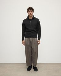 Johnstons of Elgin - Double Face Dark Half Zip Jumper - Lyst
