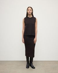 Johnstons of Elgin - Sleeveless Dark Cashmere Tank Top - Lyst