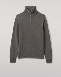Johnstons of Elgin - Tweel & Cashmere Half Zip Jumper - Lyst