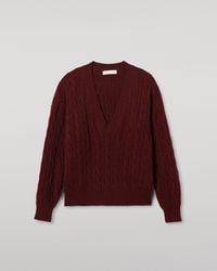 Johnstons of Elgin - Kylesku Deep V Dark Cashmere Jumper - Lyst