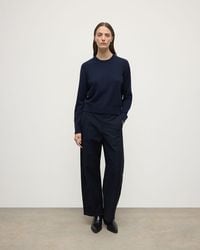 Johnstons of Elgin - Classic Cashmere Dark Round Neck Jumper - Lyst