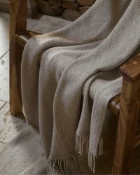 Johnstons of Elgin - Texture Herringbone Merino Throw - Lyst