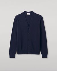 Johnstons of Elgin - Rory Dark Classic Cashmere Cardigan - Lyst