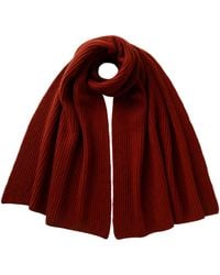 Johnstons of Elgin - Cardigan Stitch Dark Cashmere Scarf - Lyst