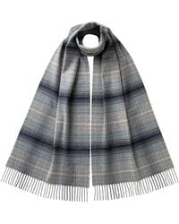 Johnstons of Elgin - Ombre Check Merino Scarf - Lyst